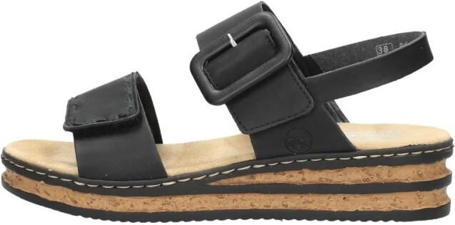 Rieker Sleehaksandaaltjes zomerschoen sandaal sleehak met modieuze decoratieve gesp - Foto 2