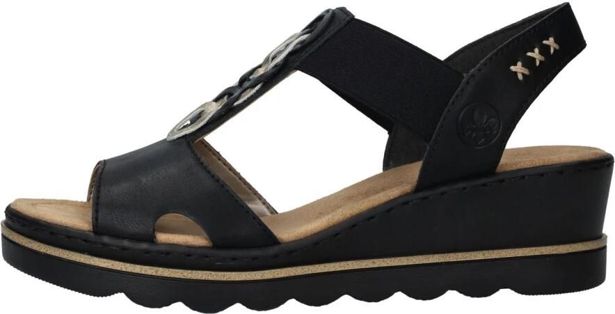 Rieker Sleehaksandaaltjes zomerschoen sandaal sleehak met elastiek voor perfecte pasvorm - Foto 8