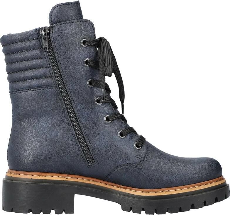 Rieker Veterboot 72600 14 Blauw Warm Gevoerd