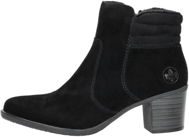 Rieker Elegante Zwarte Suède Enkellaars voor Dames Black Dames - Foto 2