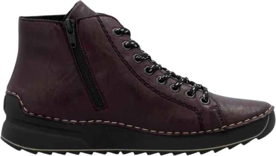 Rieker Hoge veterschoenen Veterenkellaars High Top Sneaker plateaubots met profielzool - Foto 8