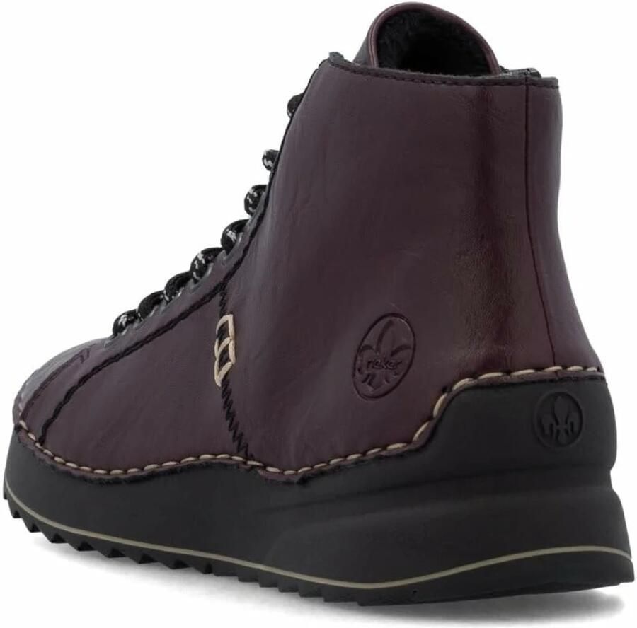 Rieker Hoge veterschoenen Veterenkellaars High Top Sneaker plateaubots met profielzool - Foto 5