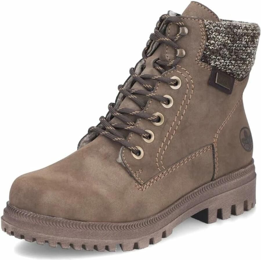 Rieker Dames Y7621 25 Veterlaarzen Warme Voering Bruin