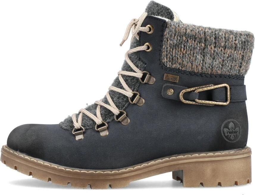 Rieker Winterlaarsjes winterlaarzen veterschoenen met gebreide rand en -tex - Foto 2
