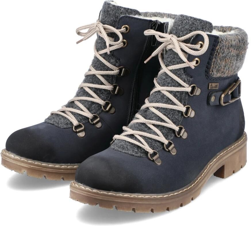 Rieker Winterlaarsjes winterlaarzen veterschoenen met gebreide rand en -tex - Foto 3