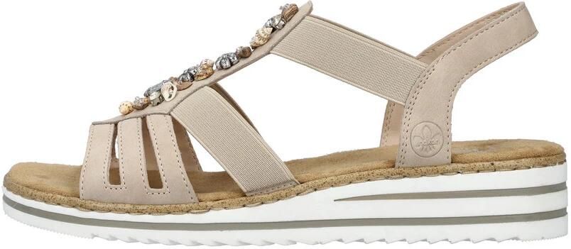 Rieker Sandalen zomerschoen sandaal sleehak met zomerse versiering - Foto 10