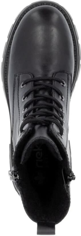 Rieker Zwarte gesloten enkellaarsjes voor dames Black Dames