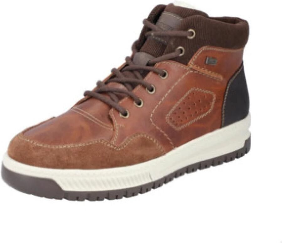 Rieker Warme waterafstotende sportieve veterschoen Brown Heren