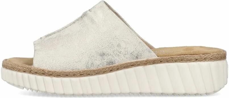 Rieker Slippers sleehak zomerschoen slippers met jute-omranding aan de loopzool - Foto 7