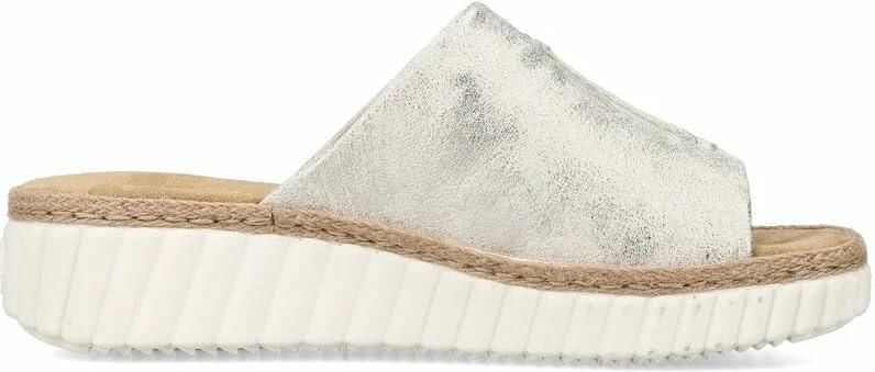 Rieker Slippers sleehak zomerschoen slippers met jute-omranding aan de loopzool - Foto 5