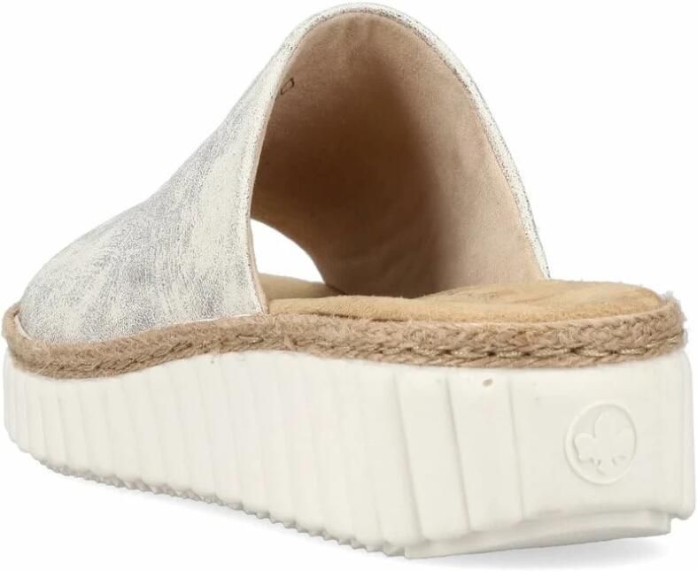 Rieker Slippers sleehak zomerschoen slippers met jute-omranding aan de loopzool - Foto 2