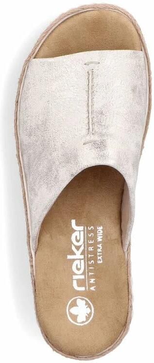 Rieker Slippers sleehak zomerschoen slippers met jute-omranding aan de loopzool - Foto 4