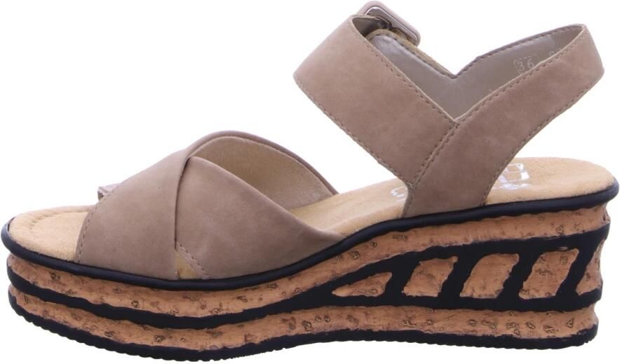 Rieker Zwarte taupe synthetische sandalette met 5 cm hak Beige Dames - Foto 4