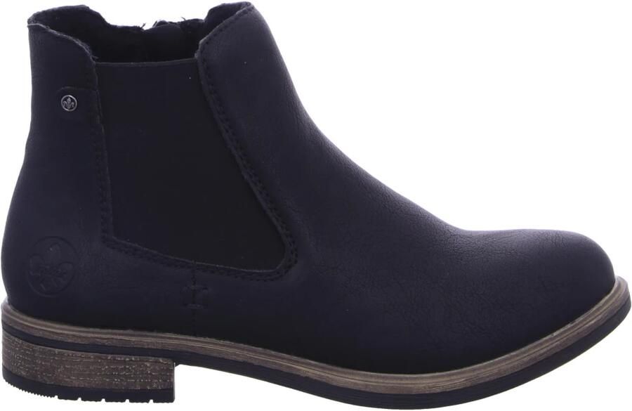 Rieker Chelsea-boots instappers enkellaars blokhak met verwarmende textielvoering