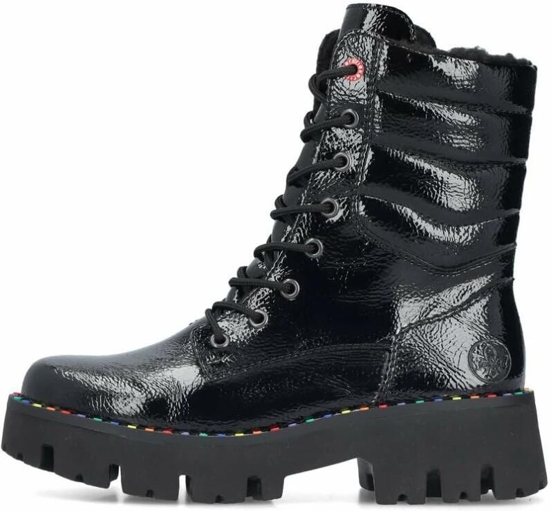 Rieker Winterlaarsjes Plateauzolen winterlaarzen laklaarsjes met binnenritssluiting