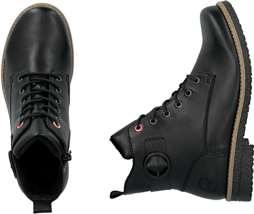 Rieker Veterlaarsjes Veterboots enkellaarsjes blokhak met decoratieve siergesp