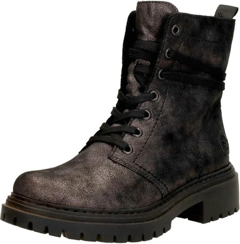 Rieker Metallic Veterschoen met Teddy Voering Black Dames - Foto 3