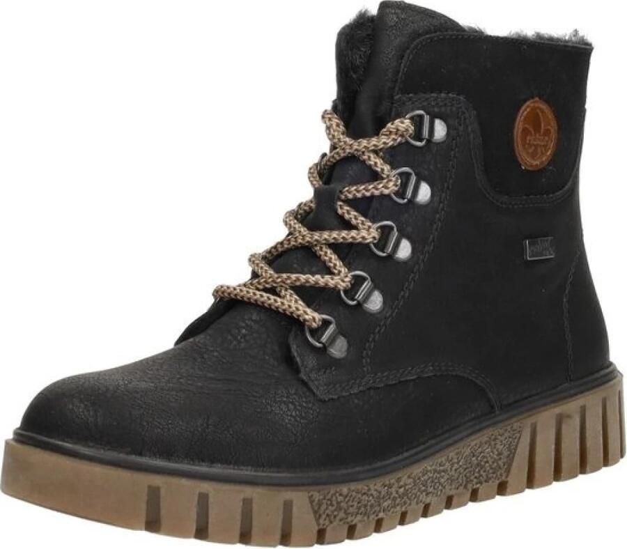 Rieker Zwarte Comfortabele Veterschoenen met Tex Black Dames - Foto 10
