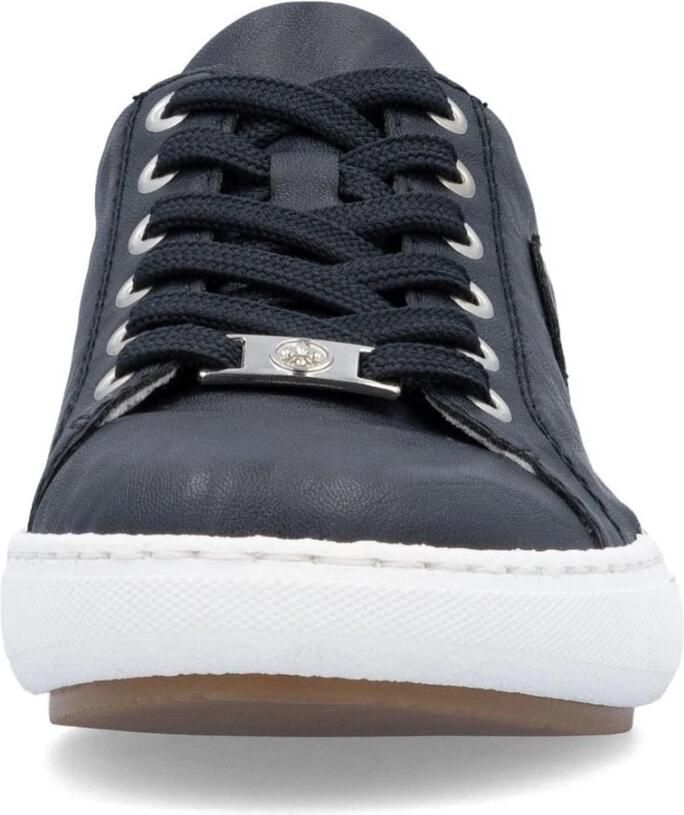Rieker Plateausneakers veterschoenen lage schoen vrijetijdsschoen met witte randnaad - Foto 3