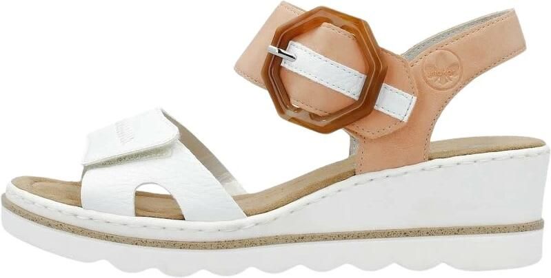 Rieker Sandaaltjes zomerschoen sandaal sleehak met opvallende decoratieve gesp - Foto 4