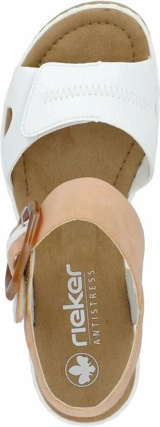 Rieker Sandaaltjes zomerschoen sandaal sleehak met opvallende decoratieve gesp - Foto 5