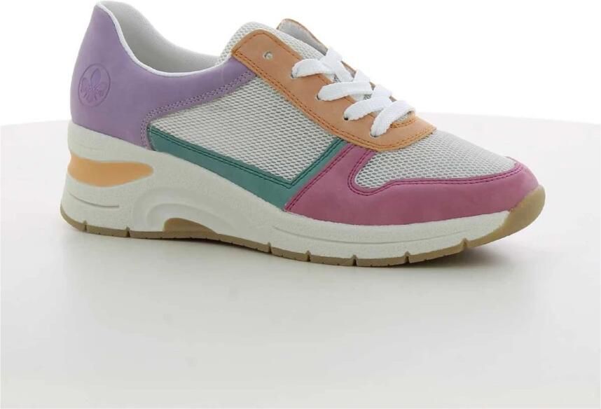 Rieker Sneakers met sleehak Vegan verwijderbare zachte inlegzool vrijetijdsschoen halfschoen veterschoen