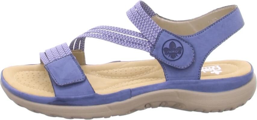 Rieker Blauwe Comfort Sandaal met Klittenbandsluiting Blue Dames - Foto 5