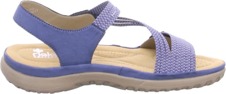 Rieker Blauwe Comfort Sandaal met Klittenbandsluiting Blue Dames - Foto 6