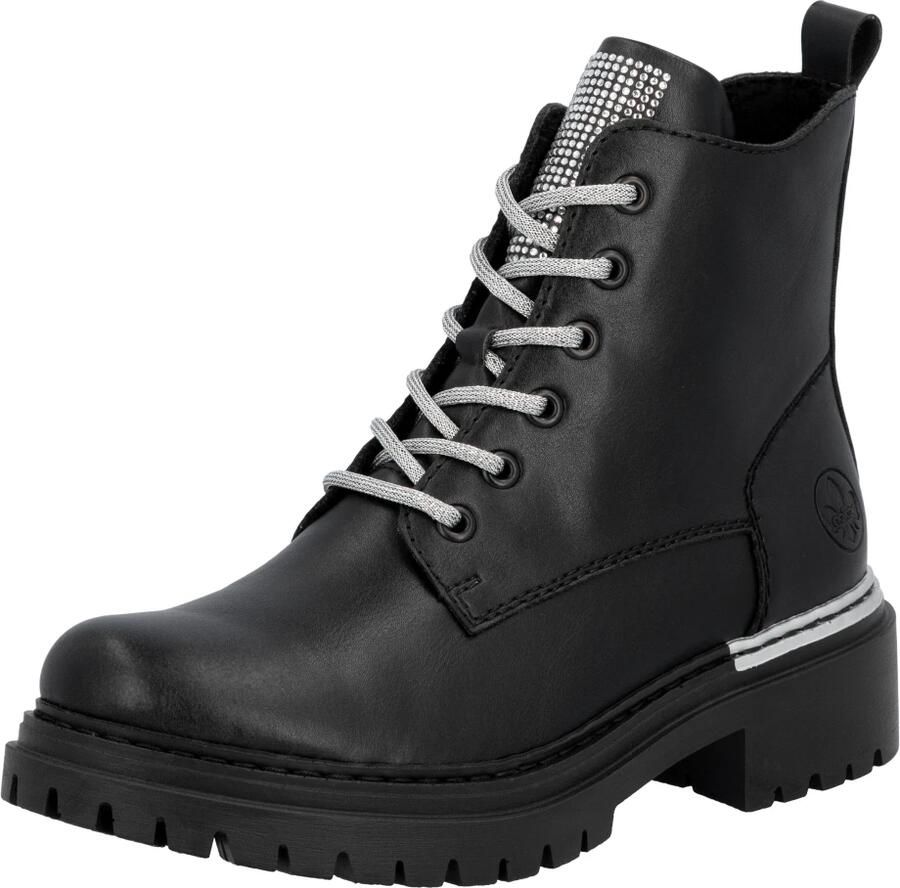 Rieker Veterschoenen Veterenkellaars profielzool met praktische binnenzijde ritssluiting - Foto 5