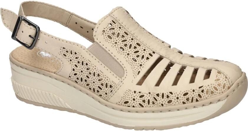 Rieker Perforated Leather Wedge Sandal