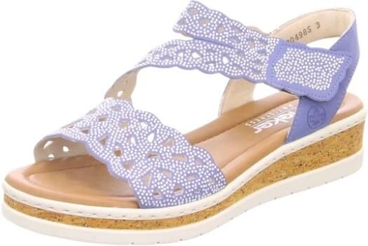 Rieker Plateau Sandal met Meerdere Bandjes en Klittenbandsluiting