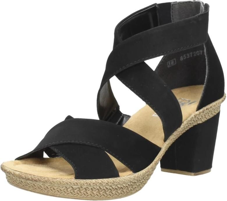 Rieker Zwarte Synthetische Hoge Hak Sandalen Black Dames - Foto 4