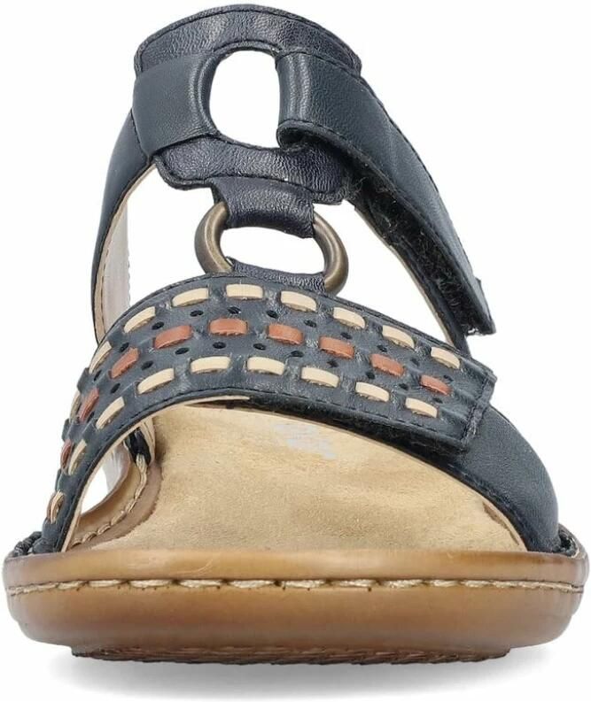 Rieker Slippers sleehak zomerschoen slippers met praktische klittenband - Foto 3