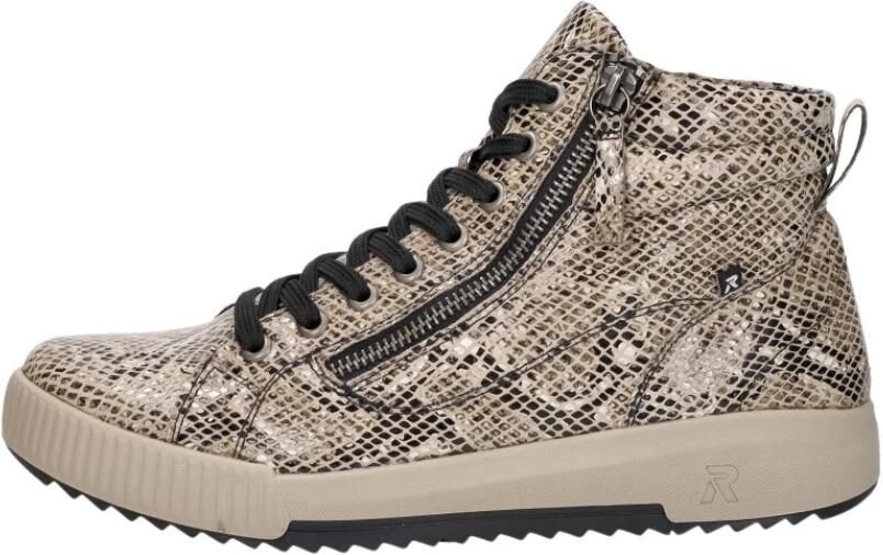 Rieker art W0164-64 beige combi print dames veter rits - Foto 5