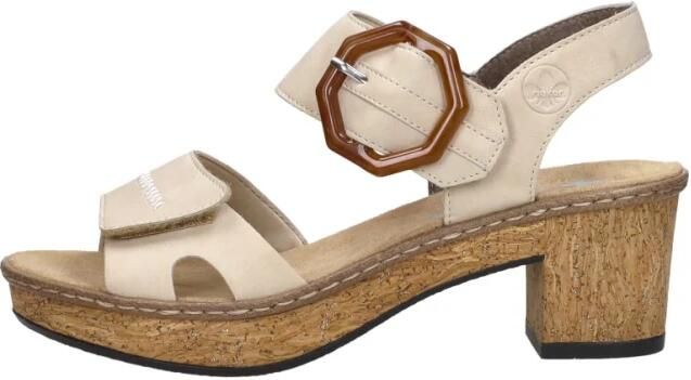 Rieker Sandalen Hak Sandalen Hak Beige