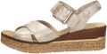 Rieker Sandalen beige Textiel Dames - Goud