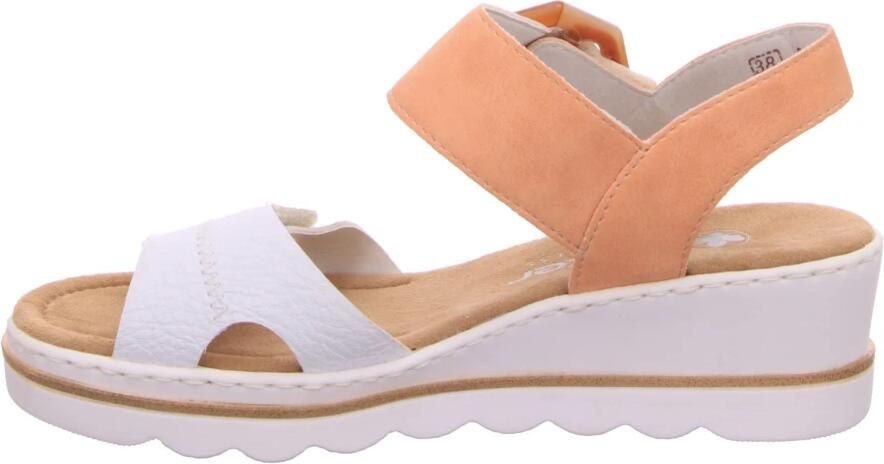 Rieker Sandaaltjes zomerschoen sandaal sleehak met opvallende decoratieve gesp - Foto 2