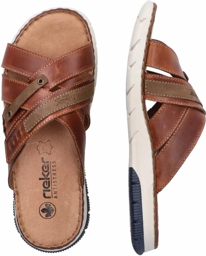 Rieker Slippers zomerschoen slippers badschoen met contrastkleurige raamstiksels - Foto 19