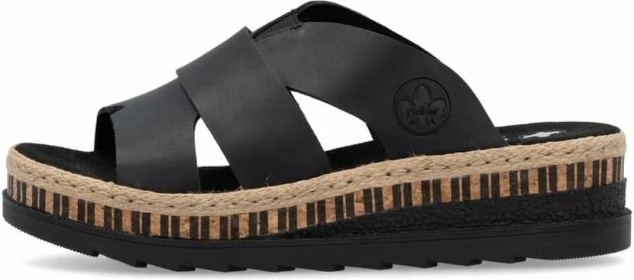 Rieker Slippers sleehak zomerschoen slippers met jute omlijsting - Foto 3
