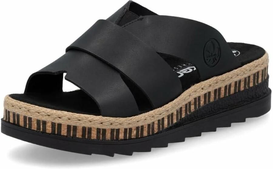 Rieker Slippers sleehak zomerschoen slippers met jute omlijsting - Foto 5
