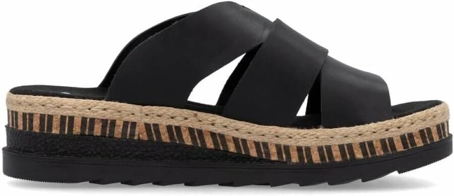Rieker Slippers sleehak zomerschoen slippers met jute omlijsting - Foto 6