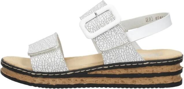 Rieker Witte Speelse Sandaal met Klittenbandsluiting White Dames - Foto 4