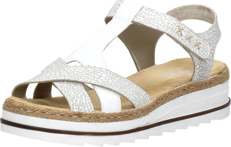 Rieker Comfortabele witte sandaal met leuke print White Dames - Foto 5