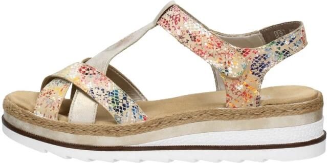 Rieker Gouden Metallic Sandaal met Print Multicolor Dames - Foto 4