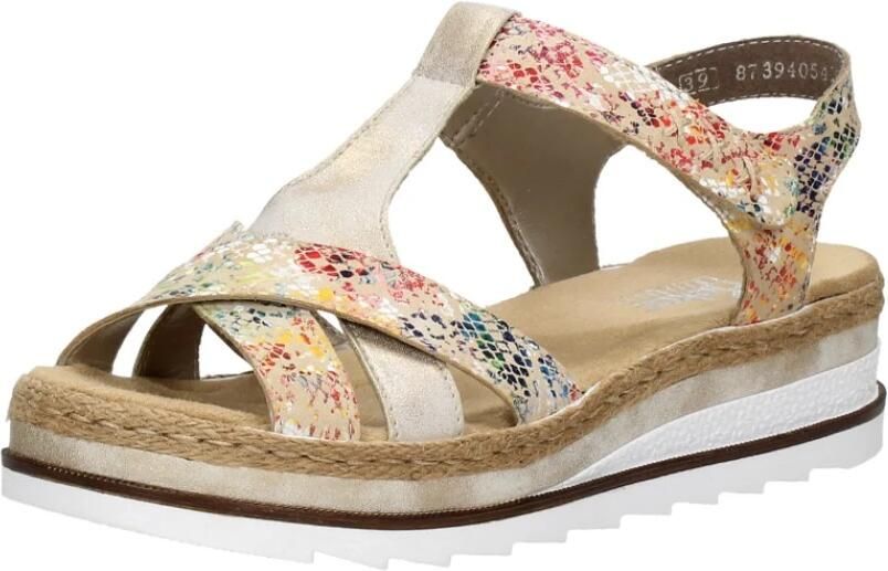 Rieker Gouden Metallic Sandaal met Print Multicolor Dames - Foto 5