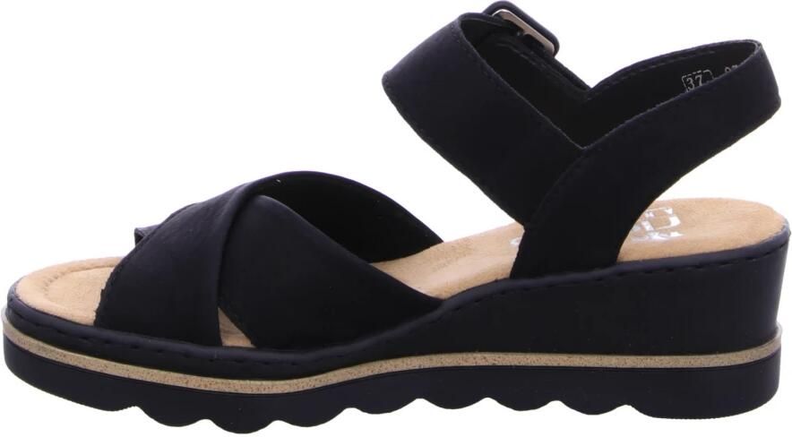 Rieker Sleehaksandaaltjes zomerschoen sandaal sleehak met gekruiste bandjes - Foto 2