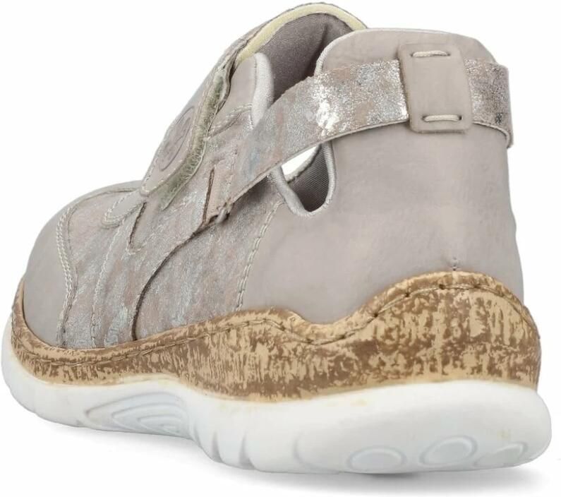 Rieker Klittenbandschoenen slipper lage schoen vrijetijdsschoen sneaker sleehak in kurklook - Foto 4