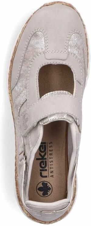 Rieker Klittenbandschoenen slipper lage schoen vrijetijdsschoen sneaker sleehak in kurklook - Foto 5