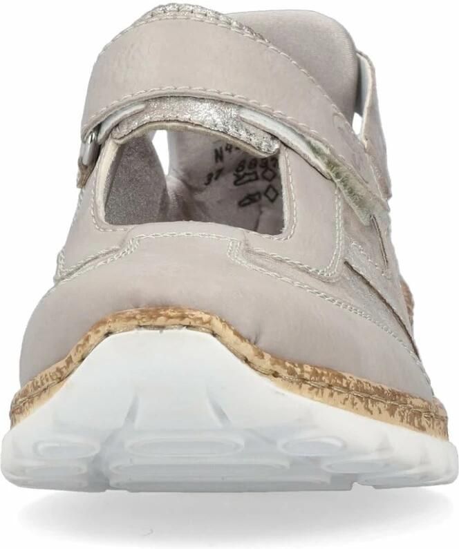 Rieker Klittenbandschoenen slipper lage schoen vrijetijdsschoen sneaker sleehak in kurklook - Foto 3