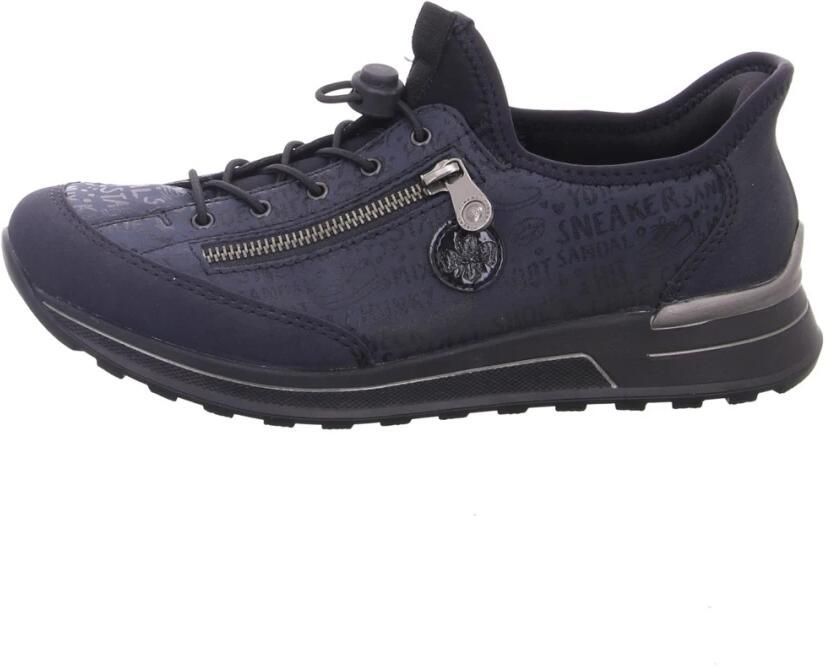 Rieker Slip-on sneakers instapschoen vrijetijdsschoen lage schoen met lettering-print - Foto 2